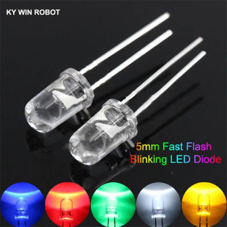 50pcs 5mm White Green Red Blue Yellow Light-Emitting-Diode Automatic Flashing LED Flash Control Blinking 5 mm LED Diode 1.5HZ