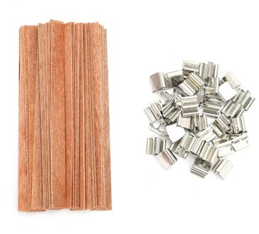 50Pcs 6/8/9/12.5/13Mm Houten Kaarsen Lont Met Onderhouder Tab Kaarsenlont Core Voor Kaars Maken Supply Soja Parffin Wax XL