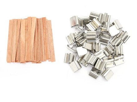 50Pcs 6/8/9/12.5/13Mm Houten Kaarsen Lont Met Onderhouder Tab Kaarsenlont Core Voor Kaars Maken Supply Soja Parffin Wax