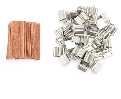 50Pcs 6/8/9/12.5/13Mm Houten Kaarsen Lont Met Onderhouder Tab Kaarsenlont Core Voor Kaars Maken Supply Soja Parffin Wax