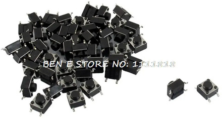 50pcs 6 x 6 x 5mm 4-Pins SMD SMT Momentary Pushbutton Tact Tactile Switch