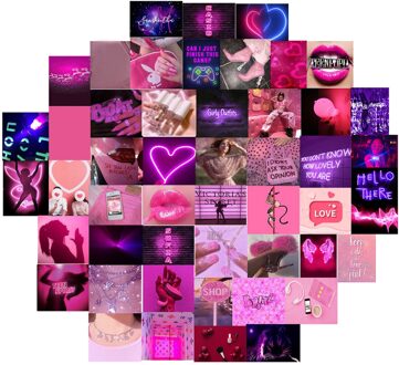 50Pcs Affiche Murale Muur Collage Kit Exqusite Esthetische Posters Voor Meisjes Slaapkamer Decor, Fade-bestendig Prachtig Gedrukt