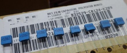50Pcs B32529 U1J63 U12K63 U22J63 U33K63 0.1Uf 0.12Uf 0.22Uf 0.33Uf 104 124 224 334 K J 63V P = 5Mm Film Condensator U12K63 0.12UF 63V