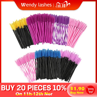 50pcs/bag Makep Brushes Disposable Eyebrow Brush Wand For Eyelash Extension Supplies