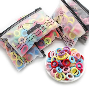 50pcs/Bag Striped Lovely style kids Elastic Hair Bands 6 colors mixing Children's Head rope hair accessories for girls
