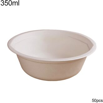 50Pcs Biologisch Afbreekbare Wegwerp Kom Restaurant Keuken Koud Gebruik Container Koelkast Opbergdoos Microwaveable geel 350ml