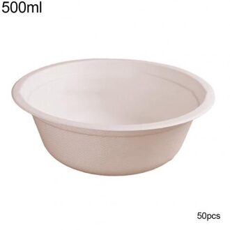 50Pcs Biologisch Afbreekbare Wegwerp Kom Restaurant Keuken Koud Gebruik Container Koelkast Opbergdoos Microwaveable geel 500ml