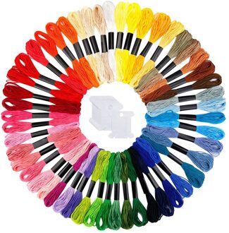 50Pcs Borduurgaren Regenboog Kleur Borduurgaren Kruissteek Kit Premium Borduurwerk Diy Threads Ambachten Naaien Gereedschap