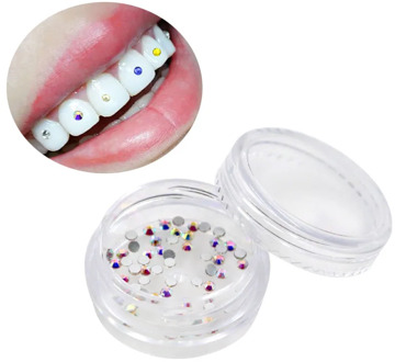 50pcs/Box Diamond Bur Dental Material Teeth Whitening Studs Denture Acrylic Teeth Crystal Ornament Oral Hygiene Tooth Decoration