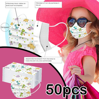 50Pcs Cartoon Kids Disposable Mask 3 Layer Child Filter Hygiene Thicken Children's Face Mouth Mask Earloop Fast Delievry New