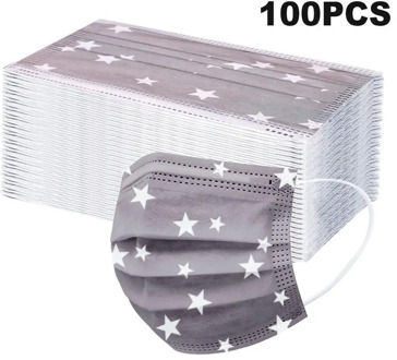 50pcs Children Kids Mouth Mask Disposable Print Face Mask 3ply Ear Loop medical Star Mouth Cover Surgical Child Face Mask