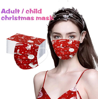 50PCS Christmas Disposable Face Mask 3 layer Medical mask Adult Kids surgical mask Non-woven Anti-dust face mouth mask fast ship