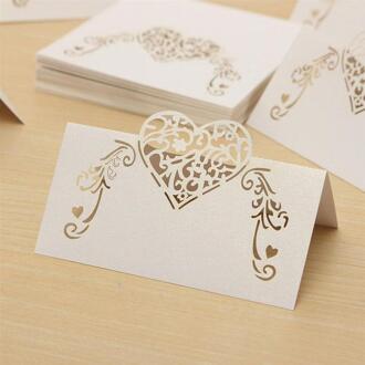 50pcs Cut Heart Shape Table Name Place Wedding Party Decoration Favor European Heart-Shaped Hollow Seat Card And Table Card