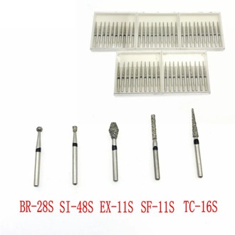 50Pcs Dental Diamond Burs Grit Black/Super Coarse 1.6mm Fit High Speed Handpiece BR-40S/EX-11S/SF-12S/TC-16S
