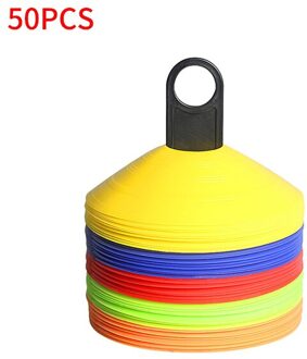50Pcs Disc Cone Set Multi Sport Training Ruimte Kegels Met Plastic Standaard Houder Voor Voetbal Voetbal Bal Game Disc 5*20Cm