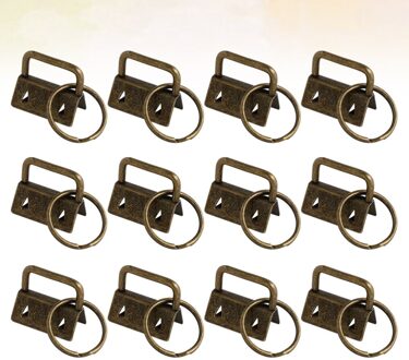 50Pcs Diy Stof Sleutelhanger Fob Polsbandje Met Key Ring Voor Lanyard Bagage Riem Accessoires (25Mm, zilver) afbeelding 1