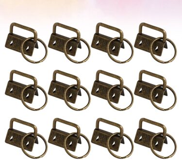 50Pcs Diy Stof Sleutelhanger Fob Polsbandje Met Key Ring Voor Lanyard Bagage Riem Accessoires (25Mm, zilver) afbeelding 1
