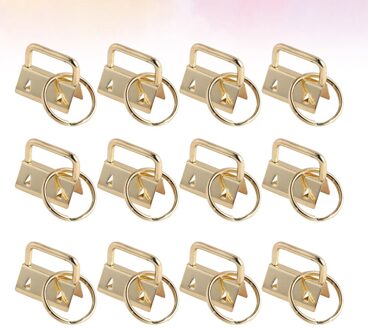 50Pcs Diy Stof Sleutelhanger Fob Polsbandje Met Key Ring Voor Lanyard Bagage Riem Accessoires (25Mm, zilver) afbeelding 2