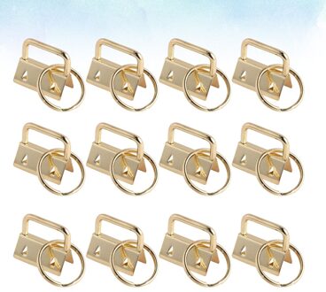50Pcs Diy Stof Sleutelhanger Fob Polsbandje Met Key Ring Voor Lanyard Bagage Riem Accessoires (25Mm, zilver) afbeelding 2