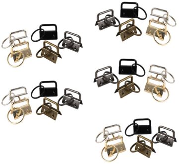 50Pcs Diy Stof Sleutelhanger Fob Polsbandje Met Key Ring Voor Lanyard Bagage Riem Accessoires (Gemengde Kleur)