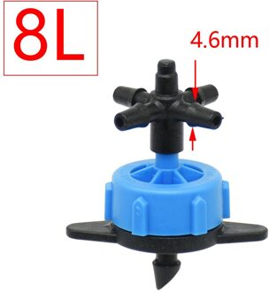 50Pcs Druk Compenseren Druppelaar 2L/4L/8L Steady Flow Dripper Met 2/4-Way Cross Connector Landbouw drip Irrigatie 8L x 4manier