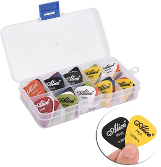 50pcs electric guitar picks mix 0.58/0.71/0.81/0.96/1.2/1.5mm thickness boxed guitar accessories