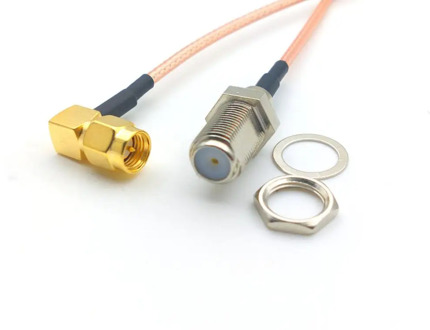 50PCS F-Type femlae Jack to SMA male plug right angle pigtail cable RG316 for wireless