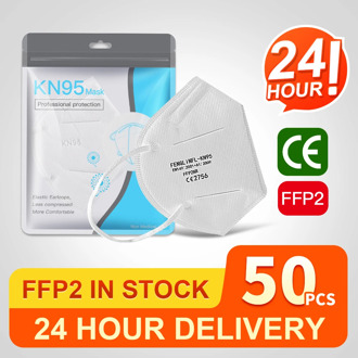 50pcs FFP2 Facial Masks KN95 Filter Mask Protect Mask Dust FFP2mask Mouth Mask Mascarillas Fast Delivery from Spain Poland
