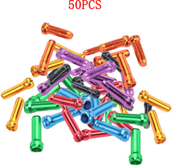 50Pcs Fiets Remkabel Buis Staart Cap Gemengde Kleur Fiets Rem Eindkap Alloy Rem Transmissie Interne Kabel End cap