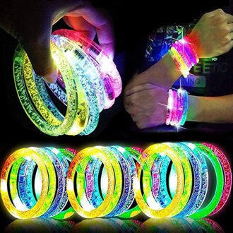 50Pcs Flash Dance Armbanden Polsbandjes Led Knippert Pols Glow Bangle In Het Donker Carnaval Neon Feestartikelen