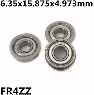 50Pcs FR4ZZ 6.35x15.875x4.973 mm Flange Bearings Deep Groove Ball Bearing High Quality FR4