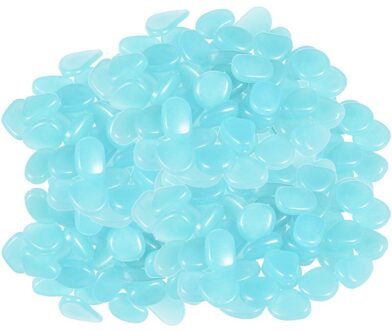 50Pcs Glow in The Dark Tuin Steentjes Glow Stones Rocks voor Loopbruggen Tuinpad Patio Lawn Yard Decor lichtgevende stenen donker blauw