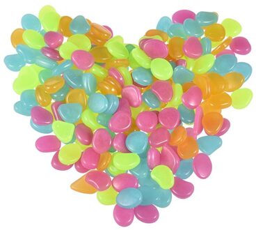 50Pcs Glow in The Dark Tuin Steentjes Glow Stones Rocks voor Loopbruggen Tuinpad Patio Lawn Yard Decor lichtgevende stenen kleurrijk