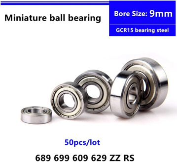 50pcs high quality 689 699 609 629 618/9 L-1790 ZZ RS -2RS miniature deep groove ball bearing Bore Size 9mm Inner Diameter