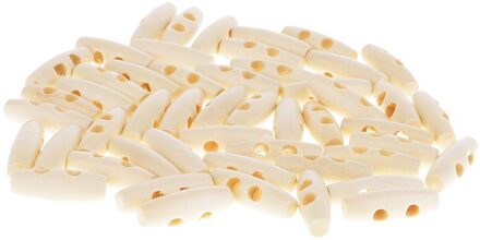 50Pcs Hout Naaien Hoorn Toggle Knoppen Doek Accessoires 2 Gaten Burlywood