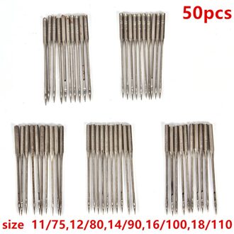50Pcs Huishoudelijke Naaimachine Naalden Kit Thuis Naaien Naald Diy Naaien Accessoires 11/75,12/80,14/90,16/100,18/110 50stk