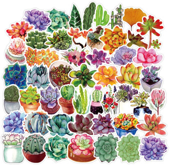 50pcs kawaii succulent plants stickers for Kid DIY Laptop Waterproof Skateboard Moto phone Car Toy Scrapbooking Stickers