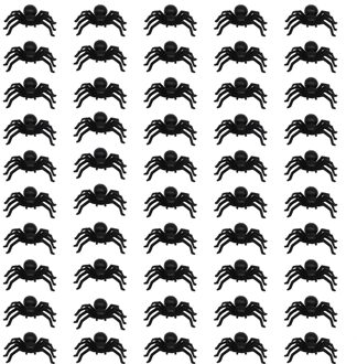 50Pcs Kinderen Tricky Lichtgevende Simulatie Kleine Spider Halloween Plastic Speelgoed Spider Diy Partij Decoratieve Accessoires Leuk Speelgoed