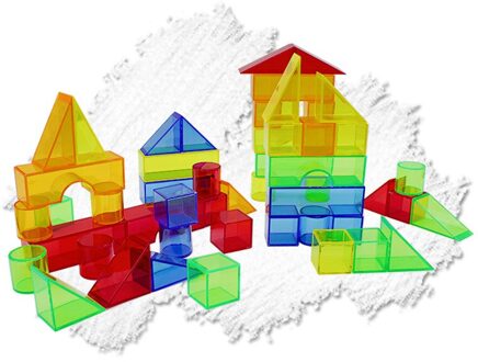 50Pcs Kleur Plastic Transparante 3D Geometrische Solids Onderwijs Visuele Hulpmiddelen Voor Kinderen 3-6 Jaar Vroeg educatief