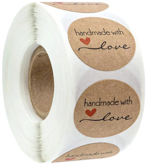 50pcs kraft paper homemade with love stickers scrapbooking for envelope and package seal labels sticker stationery handmade