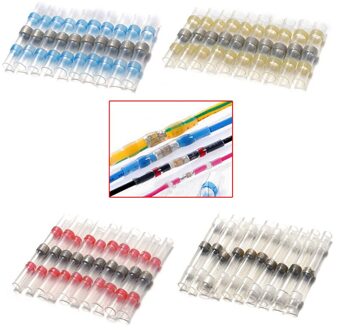50Pcs Krimpkous Connectors Elektrische Draad Terminals Geïsoleerde Butt Splices Waterdichte Solder Seal Mouw