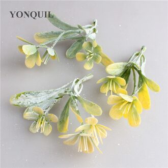 50Pcs Kunstmatige Groene Bladeren Rose Bloem Voor Tuin Diy Krans Kerst Blad Bruidsboeket Decoratie Zijde Gebladerte