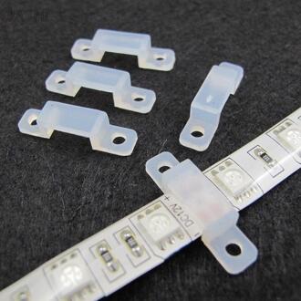 50Pcs Led Strip Connector Silicon Clip Fixing Houder Clips Voor 10Mm Breedte 5050 5630 Licht Strip Flexibele Light strips
