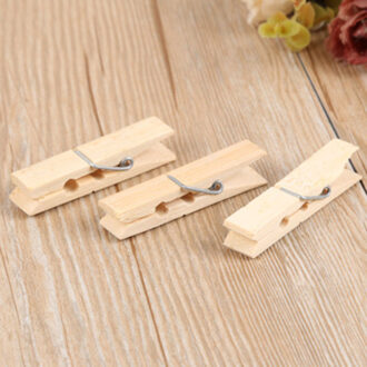 50Pcs Log Kleur Wasknijpers Thuis Hout Clip Opslag Clip Kleding Map 25/30/35Mm Houten kleding Pins Decoratieve Pinnen 3.5x0.7cm
