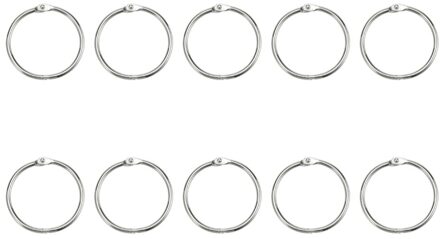 50Pcs Loose Leaf Binder Ringen Metalen Scrapbooking Boek Ring Sleutelhanger Clip Houder Voor Fotopapier Organisatie (Binnendiameter: 25Mm zilver 1