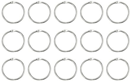 50Pcs Loose Leaf Binder Ringen Metalen Scrapbooking Boek Ring Sleutelhanger Clip Houder Voor Fotopapier Organisatie (Binnendiameter: 25Mm zilver 3