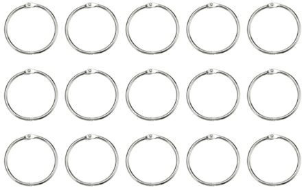50Pcs Loose Leaf Binder Ringen Metalen Scrapbooking Boek Ring Sleutelhanger Clip Houder Voor Fotopapier Organisatie (Binnendiameter: 25Mm zilver