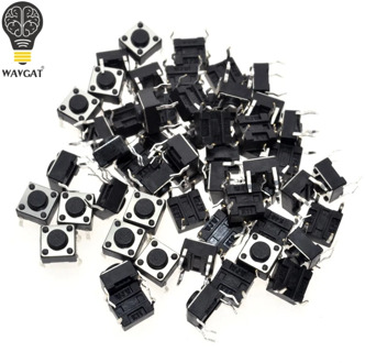 50pcs/lot 6x6x4.3MM 4PIN G89 Tactile Tact Push Button Micro Switch Direct Plug-in Self-reset DIP Top Copper Free Shipping