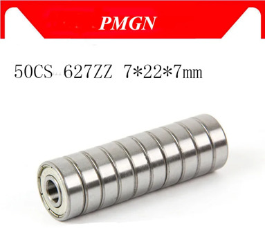 50pcs/Lot ABEC-5 627ZZ 627Z 627 ZZ 7x22x7mm 7*22*7mm Mini Miniature Metal seal Bearing High quality Deep Groove Ball Bearing
