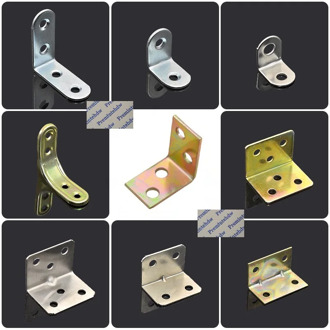 50Pcs/Lot Stainless Steel Iron Furniture Right Angle Corner Bracket L Shaped Connector 90 Degree Connecting Brace
